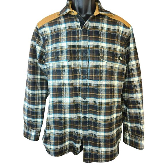 Dickies Mens Flannel Snap Work Shirt Jacket Medium Outdoors Rugged - Picture 2 of 11